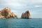 Los Arcos / The Arch at Lands End as seen from the Pacific Ocean at Cabo San Lucas in Baja California Mexico