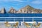 Los Cabos cruise ship cruise around scenic tourist destination Arch of Cabo San Lucas, Playa Amantes, Playa del Divorcio