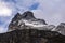 Los cuernos campsite and rock formations in Torres del Paine - W circuit Trekking