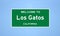 Los Gatos, California city limit sign. Town sign from the USA.