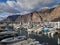 Los Gigantes, Tenerife, Canary Islands - February 3, 2018: Scenic view of Cliffs and port with boats and yachts at Los Gigantes ha