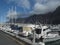 Los Gigantes, Tenerife, Canary islands, Spain, december 18, 2021: Marina with boats and yachts at Los Gigantes harbor