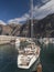 Los Gigantes, Tenerife, Canary islands, Spain, december 18, 2021: Marina with boats and yachts at Los Gigantes harbor