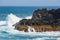 Los Hervideros, volcanic coastline with wavy ocean, Lanzarote