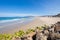 Los Lances Beach in Tarifa town from the breakwater