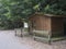 Los Tilos, La Palma, Canary Islands, Spain, December 25, 2019: tourist info wooden cabin at start of hiking trail Los