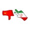 loser china victory iran hand gesture colored icon. Elements of flag illustration icon. Signs and symbols can be used for web,