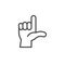 Loser hand sign line icon