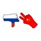 loser russia victory china hand gesture colored icon. Elements of flag illustration icon. Signs and symbols can be used for web,