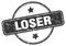 loser stamp. loser round vintage grunge label.