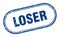 Loser stamp. rounded grunge textured sign. Label