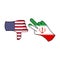 loser usa victory iran hand gesture colored icon. Elements of flag illustration icon. Signs and symbols can be used for web, logo