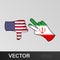 loser usa victory iran hand gesture colored icon. Elements of flag illustration icon. Signs and symbols can be used for web, logo