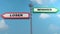 Loser - Winner street signs - 3D rendering illustration