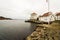 Loshavn, idyllic norwegian costal pirate village with white wooden houses