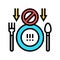 loss of appetite hepatitis color icon vector illustration