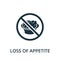 Loss Of Appetite icon. Simple illustration from coronavirus collection. Creative Loss Of Appetite icon for web design, templates,