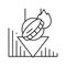loss of revenue financial crisis line icon vector illustration