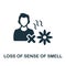 Loss Of Sense Of Smell icon. Monochrome simple element from coronavirus symptoms collection. Creative Loss Of Sense Of