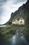 Lost and abandoned places house on the Lofoten Islands in Norway Reine Hamnoy Norway.