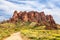 Lost Dutchman State Park and Treasure Loop Trail with Yellow Brittlebush Wildflowers