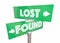 Lost and Found Find Your Way Path Route Road Signs 3d Illustration