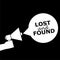 Lost And Found icon or logo on dark background