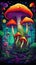 Lost in a Lucid Mushroom Forest: A Whimsical Cartoon Adventure