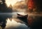 Lost in the Mist: A Serene Autumn Journey Through a Canoe\\\'s View