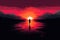 lost person by the sea at sunset AI generated