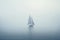 Lost at Sea: Surreal Schooner Amidst the Mist.