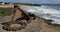 Lost ship anchor monument, Le Pouldu, Finistere department, Brittany, France.