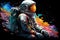 Lost in Space: An Astronaut\\\'s Lonely Journey Through Colorful Galaxies and Planets created with Generative AI technology