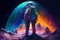 Lost in Space: An Astronaut\\\'s Lonely Journey Through Colorful Galaxies and Planets created with Generative AI technology