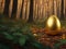 The Lost Treasure: An Abandoned Golden Egg in the Mossy Forest.