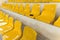 Lost wallet lying on a stadium seat