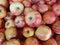 lot of apple fruit in a market, background and texture