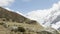 A lot of backpackers on the trekking Larke Pass in Nepal. Manaslu area.