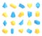 Lot of Blue and Yellow Geometric Figures Poster