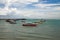 A lot of boats at the azure sea in Pattaya