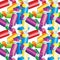 A lot of candy in bright wrappers. Festive sweet mood. Seamless beautiful pattern from colored candy
