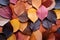 A lot of colorful leaves. Naturalistic tones. Generative AI