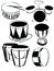 A lot of drums on a white background, drum set, vector