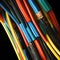 A lot of electricity cables colourful on a black background