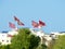 A lot of flags in the small maltese village on summer fest day, Malta Zurieq village, small village in Malta, Zurieq view, flags r