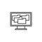 a lot of folders on the screen icon. Element of cyber security icon for mobile concept and web apps. Thin line a lot of folders on