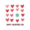 A lot of hearts and coronavirus. Happy Valentines day. Cute and joky banner, postcard. Funny vector illustration for