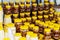 Lot of jars of different types famous Altai honey