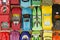 Lot of miniature cars background