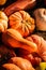 A lot of multicolor pumpkins, seasonal autumn decorative background
